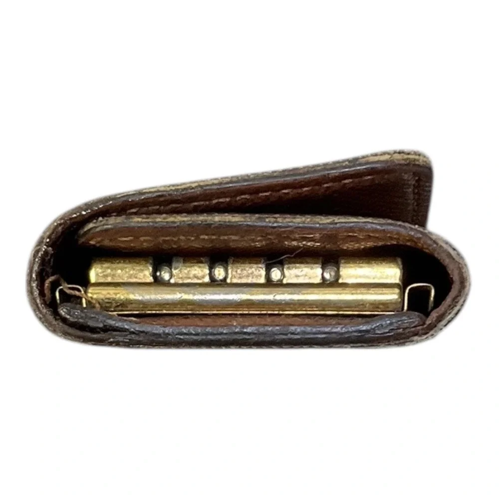 Louis Vuitton Monogram 4‎ Key Holder Brown Coated Canvas Key Case Made in France